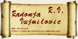 Radonja Vujmilović vizit kartica